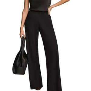 DKNY black rayon jersey dress pants, size Petite M/L